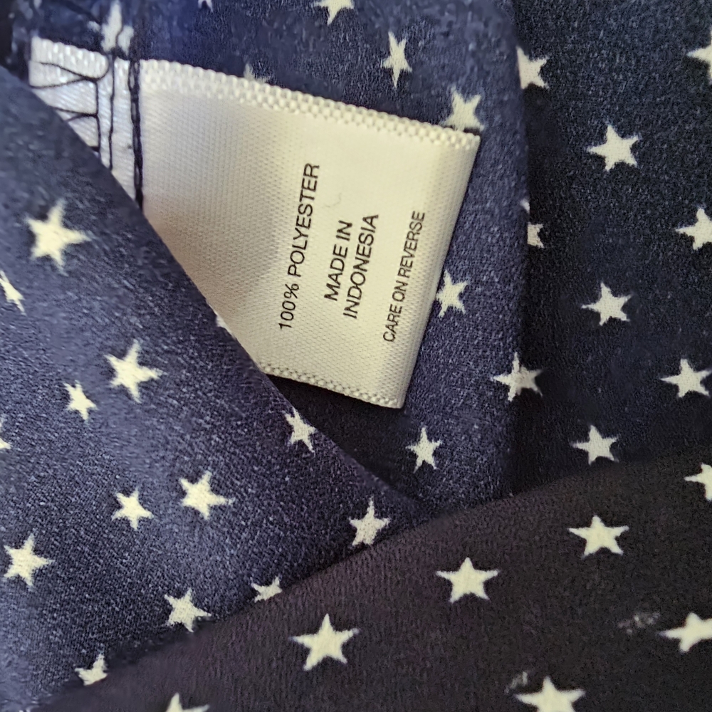 NY&Co Navy Polka Dot Star Blouse - Picture 7 of 7
